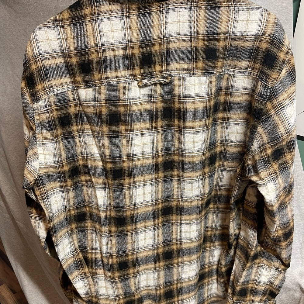 Men's Casual Plaid Shirt - Black and Brown - Picture 2 of 2